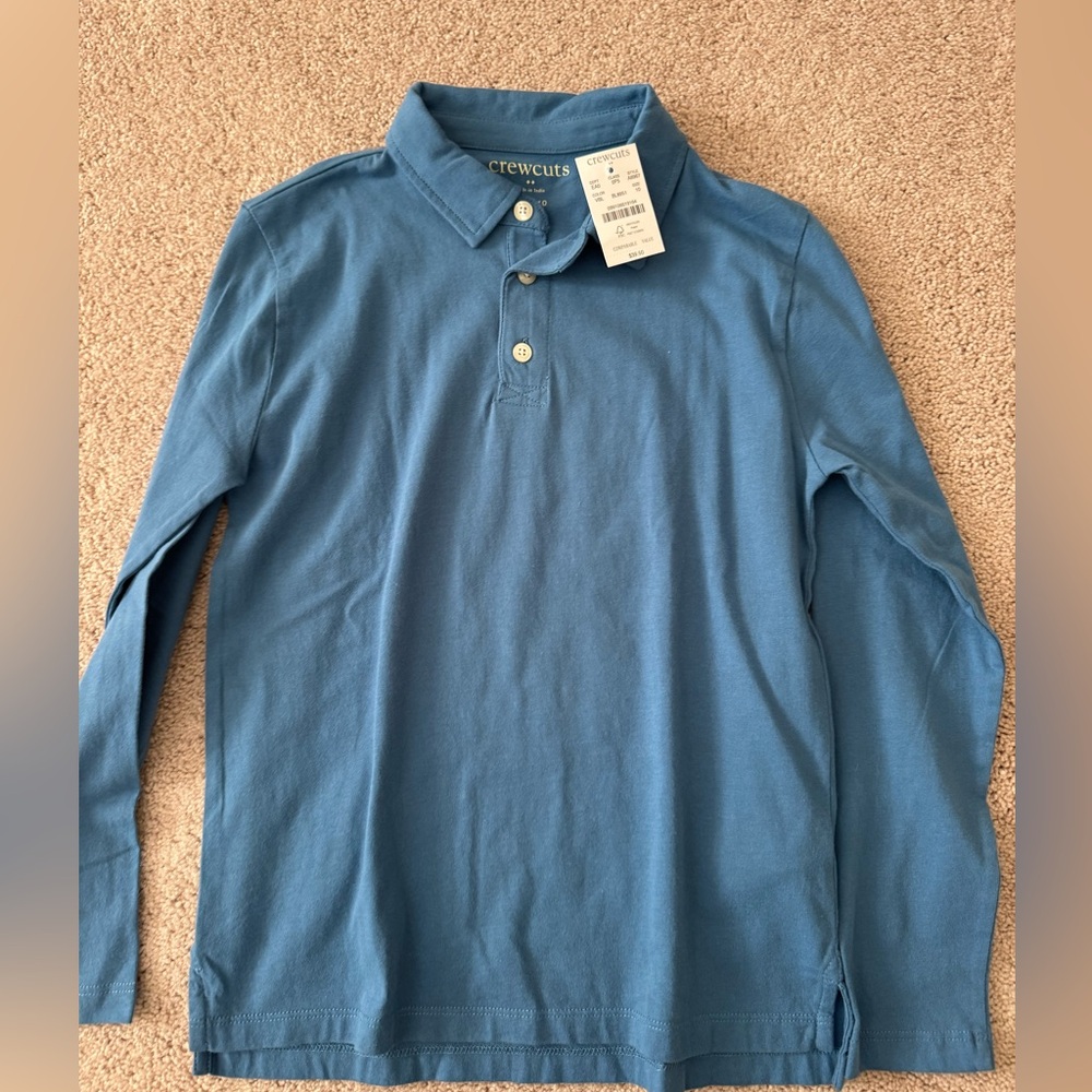 Crewcuts Long Sleeve Polo in Blue